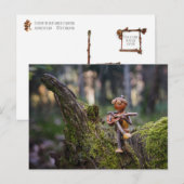 Ein Akronengitarist im Wald. Postkarte (Vorne/Hinten)