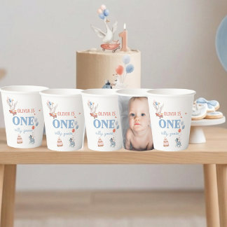 Ein alberner Gans erster Geburtstag Foto Papierbec Pappbecher