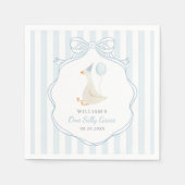 Ein Alberner Gänseblauer Bogen zum ersten Geburtst Serviette (Vorderseite)