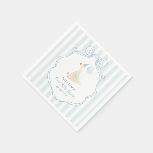 Ein Alberner Gänseblauer Bogen zum ersten Geburtst Serviette (Ecke)