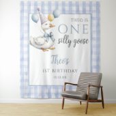 Ein Alberner Gänseblauer Geburtstag Foto Hintergru Wandteppich (Beispiel)