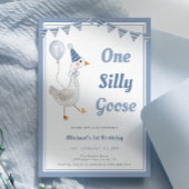 Ein Alberner Gänseblauer Junge 1. Geburtstag Einladung