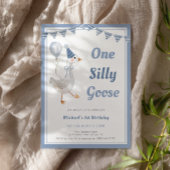 Ein Alberner Gänseblauer Junge 1. Geburtstag Einladung