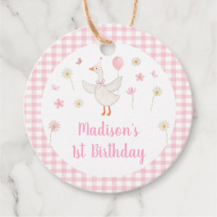Ein Alberner Gänsefrühling Rosa Daisy Erster Gebur Geschenkanhänger