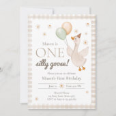 Ein Alberner Gänsefrühlingshof Party Erstgeburt Einladung (Vorderseite)