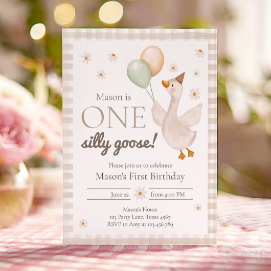 Ein Alberner Gänsefrühlingshof Party Erstgeburt Einladung