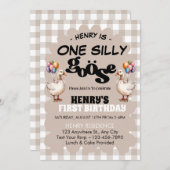 Ein Alberner Gänsehaut Niedlicher Junge 1. Geburts Einladung (Vorne/Hinten)