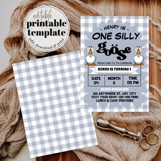 Ein Alberner Gänsehaut Niedlicher Junge 1. Geburts Einladung