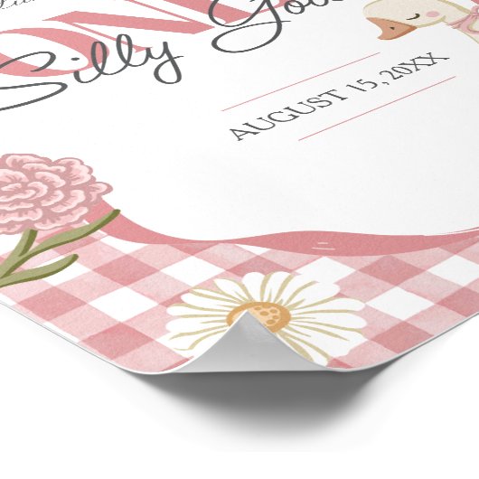 Ein Alberner Gänsehornhaubenkern Pink 1. Geburtsta Poster (Ecke)