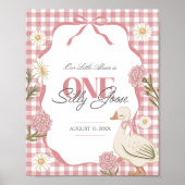 Ein Alberner Gänsehornhaubenkern Pink 1. Geburtsta Poster (Vorne)