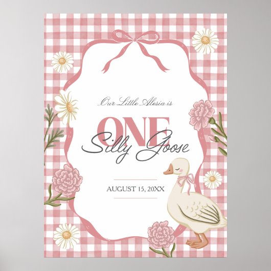 Ein Alberner Gänsehornhaubenkern Pink 1. Geburtsta Poster (Vorne)