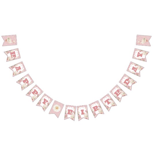 Ein Alberner Gänsehornhaubenkern Pink 1. Geburtsta Wimpelkette (Alle)