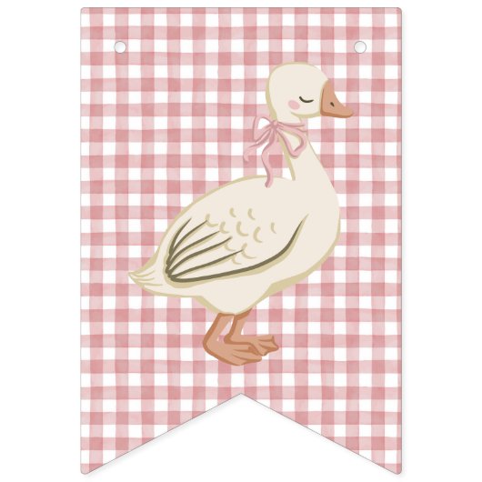 Ein Alberner Gänsehornhaubenkern Pink 1. Geburtsta Wimpelkette (Erste Fahne)