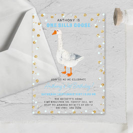 Ein Alberner Gänsehund 1. Geburtstag Acryleinladungen