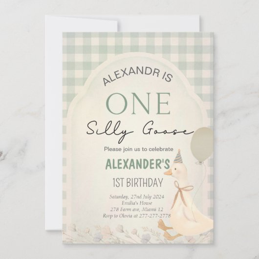 Ein Alberner Gänsejunge 1. Geburtstag Einladung (Vorderseite)