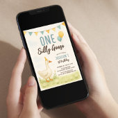 Ein Alberner Gänsejunge zum ersten Geburtstag Einladung