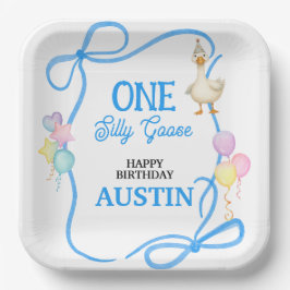 Ein Alberner Gänsejunge zum ersten Geburtstag Pappteller