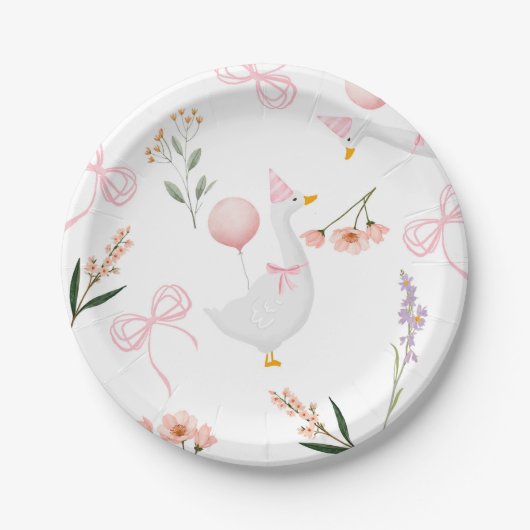 Ein alberner Gänsepapier-Teller Gänsepäckchen 1. G Pappteller (Vorderseite)