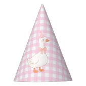 Ein Alberner Gänsepink Gingham Girl Partyhütchen (Vorderseite)