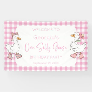Ein Alberner Gänserosa 1. Geburtstag Willkommen Banner