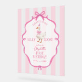 Ein Alberner Gänserosa-Bogen zum ersten Geburtstag Acrylschild (Winkel)