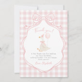 Ein Alberner Gänserosa-Bogen zum ersten Geburtstag Dankeskarte (Vorderseite)