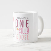 Ein Alberner Gänserosa Geburtstag Jumbo-Tasse (Vorderseite Rechts)