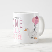 Ein Alberner Gänserosa Geburtstag Jumbo-Tasse (Vorderseite Rechts)