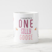 Ein Alberner Gänserosa Geburtstag Jumbo-Tasse (Vorderseite)