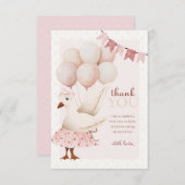 Ein Alberner Gänserosa Pastell 1. Geburtstag Dankeskarte (Vorne/Hinten)