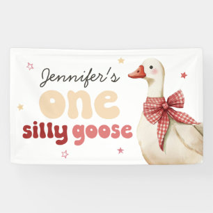 Ein Alberner Gänserweihnachtsbow 1. Geburtstag Banner