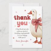 Ein Alberner Gänserweihnachtsbow 1. Geburtstag Dankeskarte (Vorderseite)