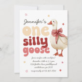 Ein Alberner Gänserweihnachtsbow 1. Geburtstag Einladung (Vorderseite)