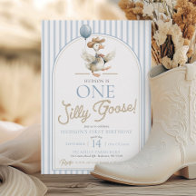 Ein Alberner Goose Cowboy Western Niedlich 1. Gebu