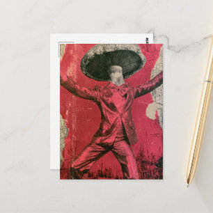 Ein alberner lustiger Retro tanzender Pilz Postkarte