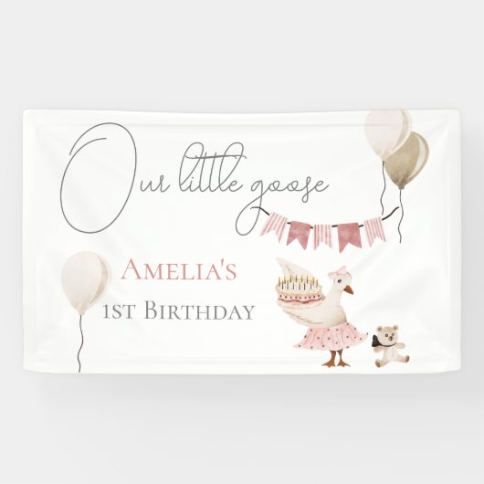 Ein Alberner Vintager Geburtstag Gänsefarben Banner (Horizontal)