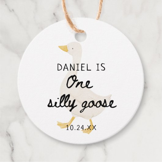 Ein Albernes Gänse 1. Geburtstag Gastgeschenk Geschenkanhänger (Vorderseite)