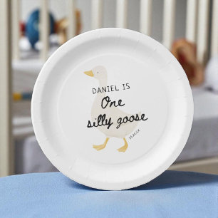 Ein Albernes Gänse 1. Geburtstag Gastgeschenk Pappteller