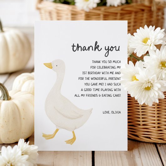 Ein Albernes Gänse 1. Geburtstag Vielen Dank Dankeskarte