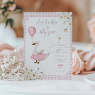 Ein Albernes Gänse Erster Geburtstag Einladung Pin