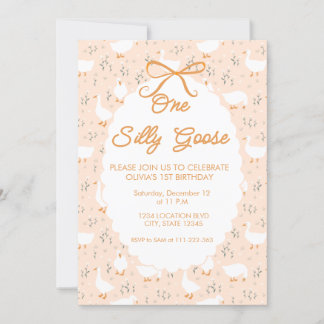 Ein Albernes Gänse Erstes Party Geburtstag Einladu Einladung