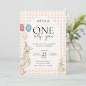 Ein Albernes Gänse Geburtstag Einladung (Stehend Vorderseite)