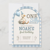 Ein Albernes Gänse Maßgeschneidertes Blau 1. Gebur Einladung (Vorderseite)