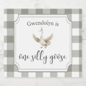 Ein Albernes Gänse-Niedliches Party des 1. Geburts Schaumweinetikett (Einzelnes Label)