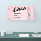 Ein Albernes Gänse Personalisiert Rosa 1. Geburtst Banner (Messe)