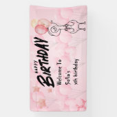 Ein Albernes Gänse Personalisiert Rosa 1. Geburtst Banner (Vertikal)