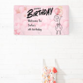 Ein Albernes Gänse Personalisiert Rosa 1. Geburtst Banner (InSitu)