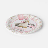 Ein Albernes Gänse Personalisiert Rosa 1. Geburtst Pappteller (Schrägansicht)