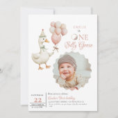 Ein Albernes Gänsebaby 1. Geburtstag Einladung (Vorderseite)