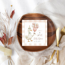 Ein Albernes Gänsebaby 1. Geburtstag Serviette